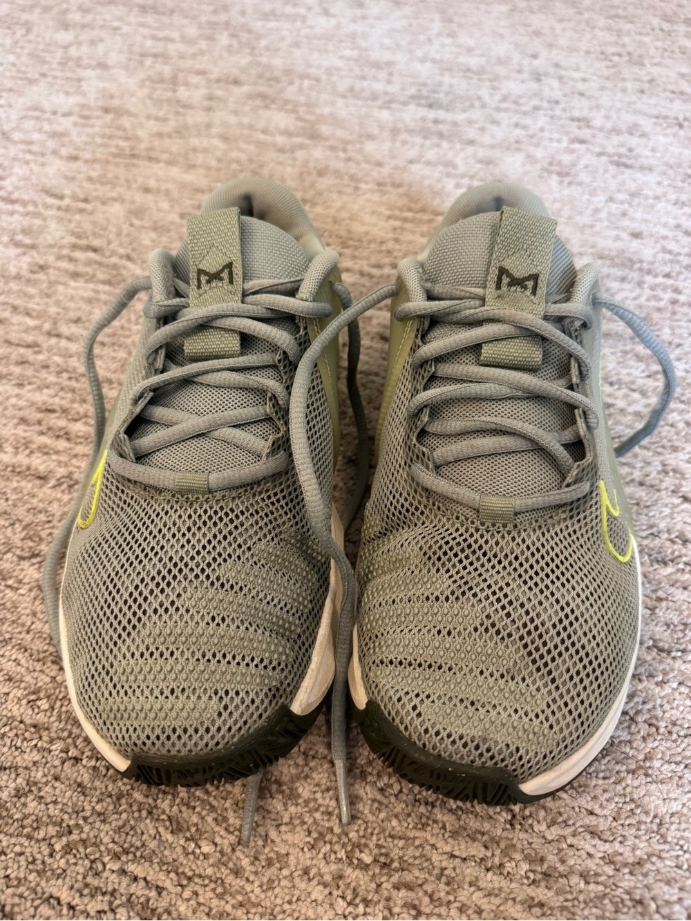 Nike Women’s Green Athletic Sneakers with Lime Accents